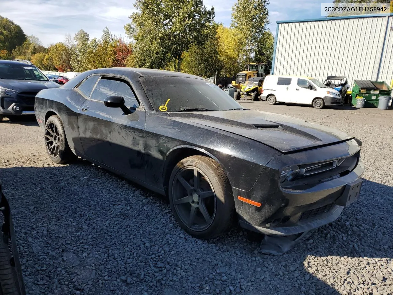 2C3CDZAG1FH758942 2015 Dodge Challenger Sxt