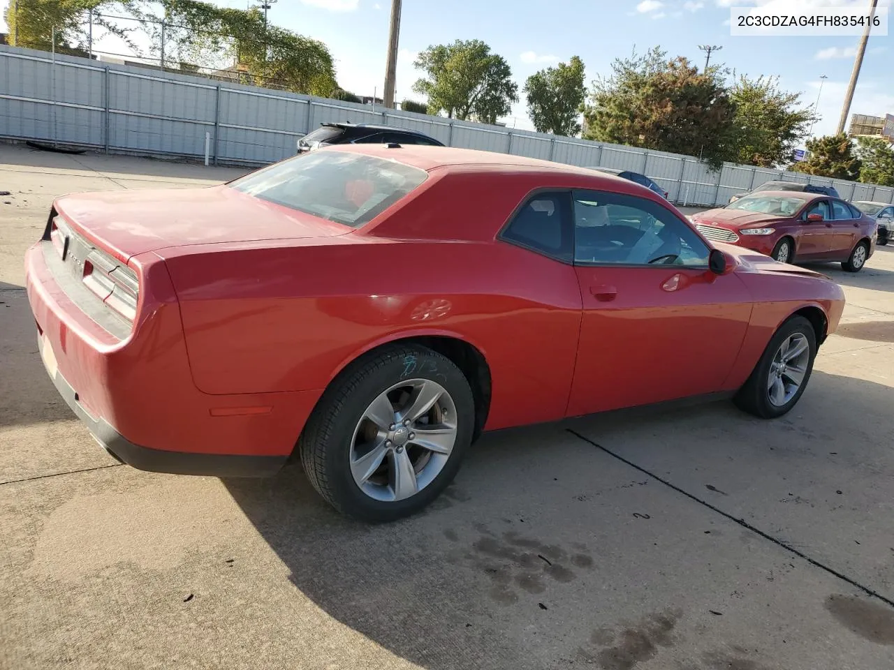 2015 Dodge Challenger Sxt VIN: 2C3CDZAG4FH835416 Lot: 78276304