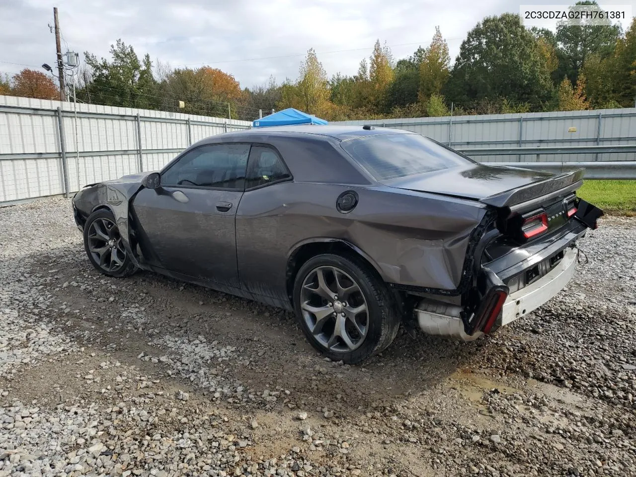 2015 Dodge Challenger Sxt VIN: 2C3CDZAG2FH761381 Lot: 78906194