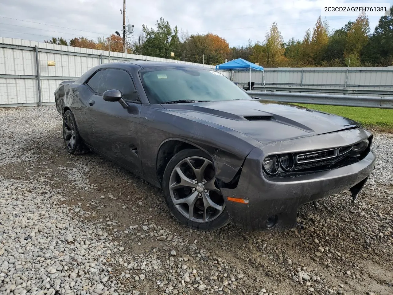 2015 Dodge Challenger Sxt VIN: 2C3CDZAG2FH761381 Lot: 78906194