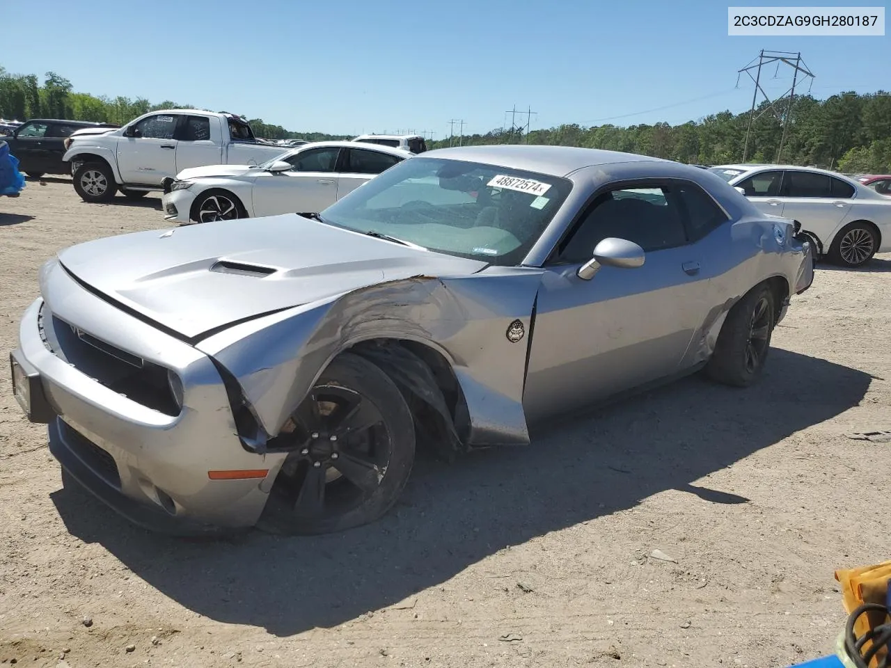 2016 Dodge Challenger Sxt VIN: 2C3CDZAG9GH280187 Lot: 48872574