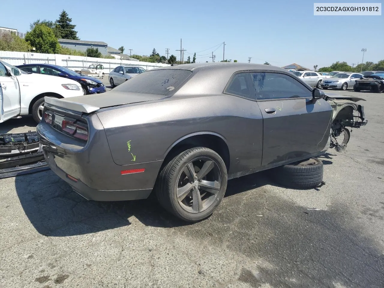 2C3CDZAGXGH191812 2016 Dodge Challenger Sxt