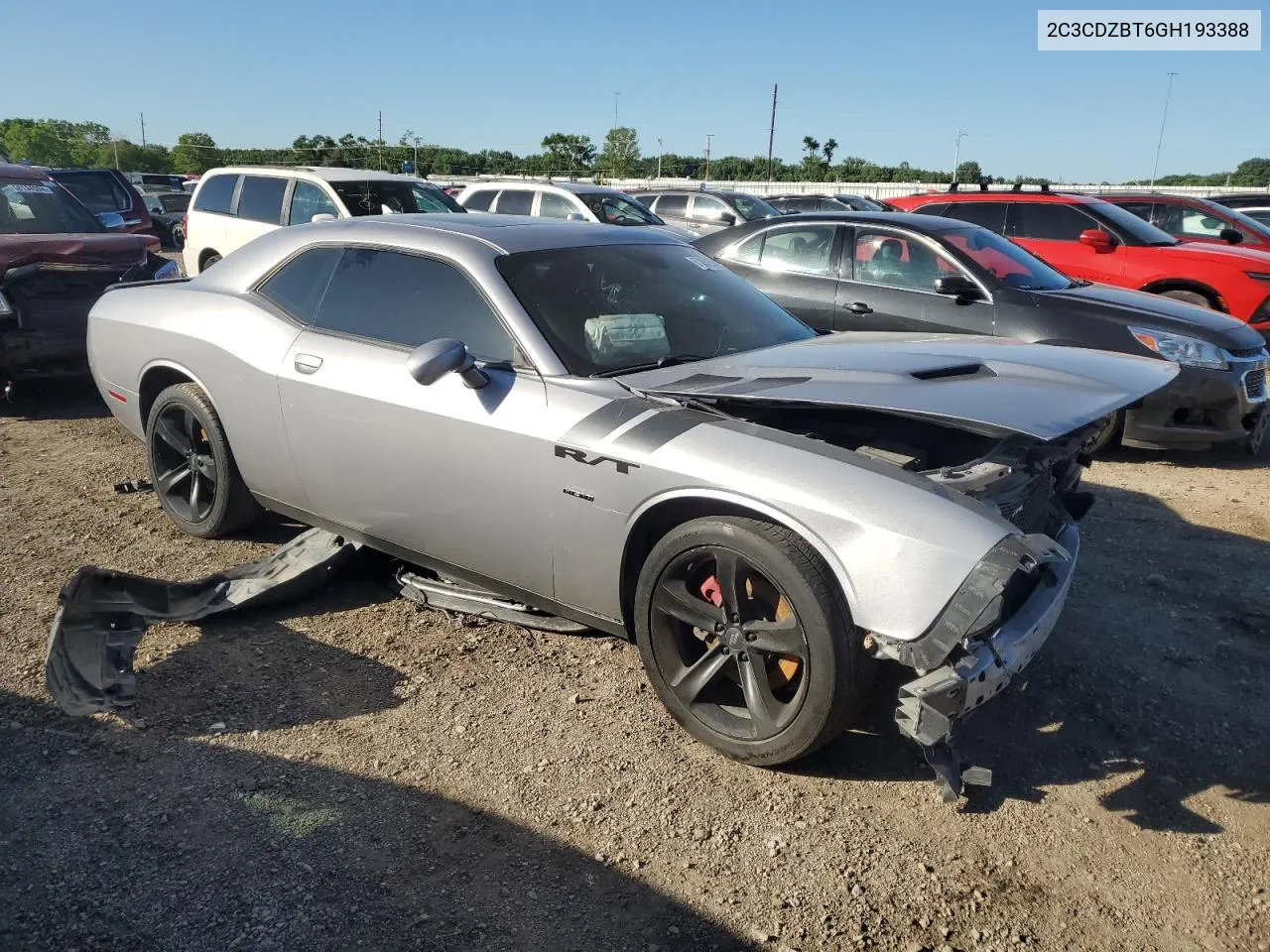 2016 Dodge Challenger R/T VIN: 2C3CDZBT6GH193388 Lot: 57861844