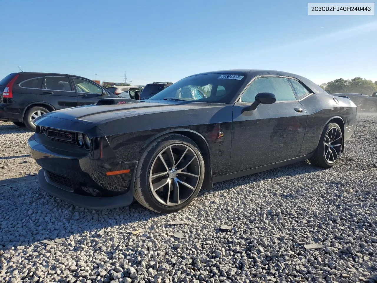 2016 Dodge Challenger R/T Scat Pack VIN: 2C3CDZFJ4GH240443 Lot: 69304074