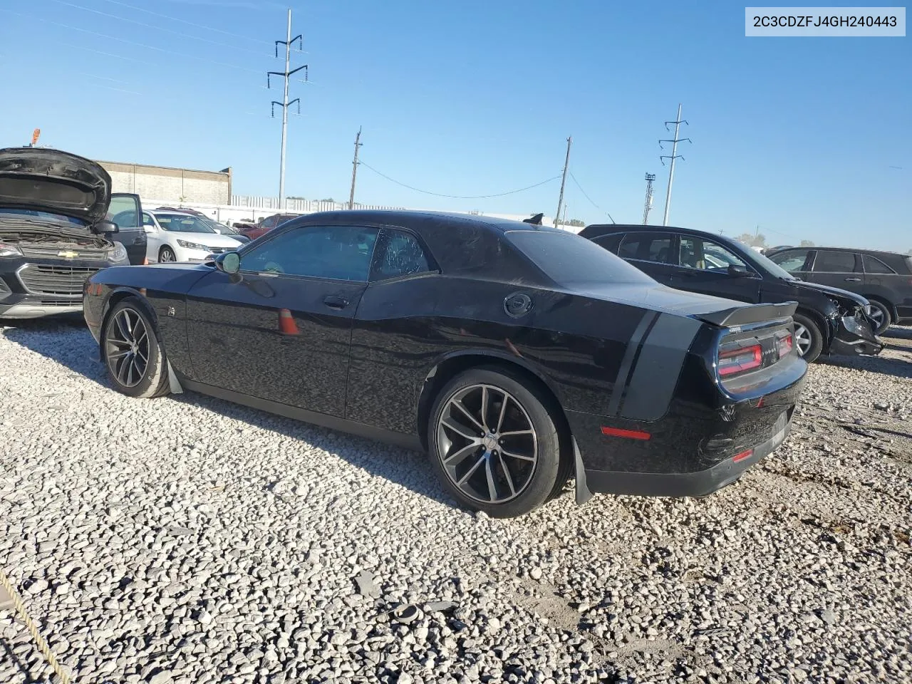 2016 Dodge Challenger R/T Scat Pack VIN: 2C3CDZFJ4GH240443 Lot: 69304074