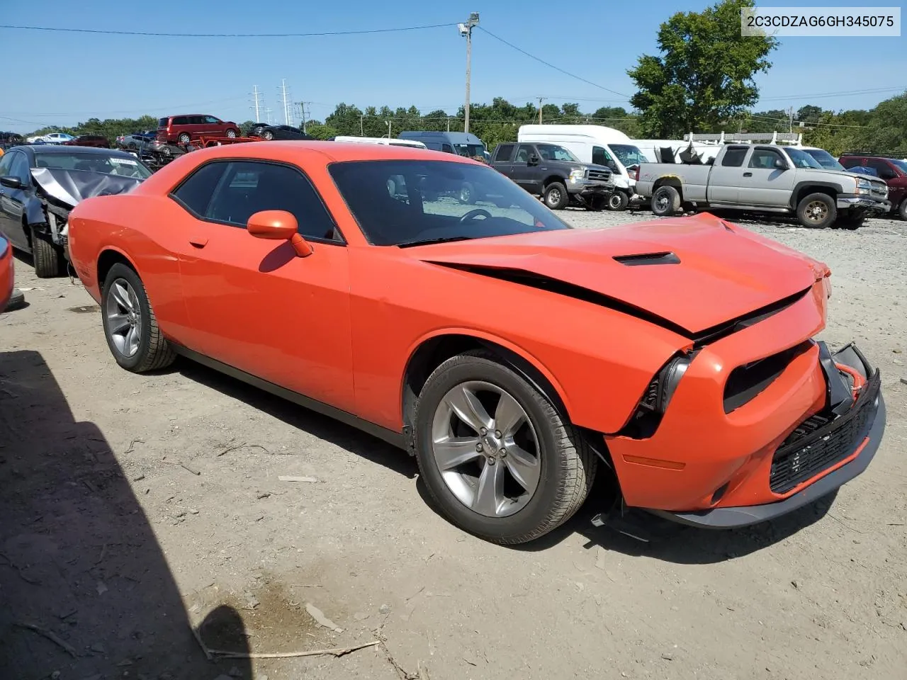 2016 Dodge Challenger Sxt VIN: 2C3CDZAG6GH345075 Lot: 69573144