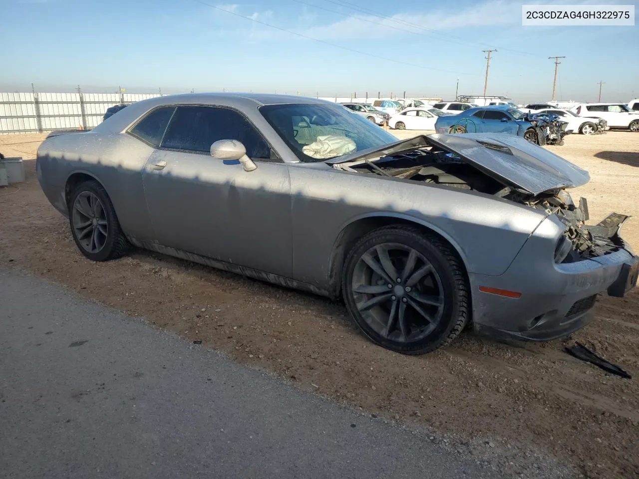 2016 Dodge Challenger Sxt VIN: 2C3CDZAG4GH322975 Lot: 69954344