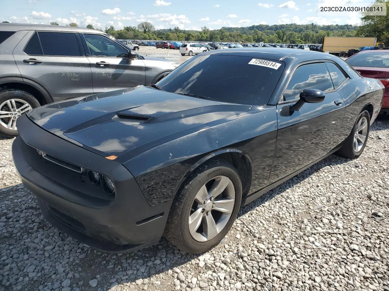 2016 Dodge Challenger Sxt VIN: 2C3CDZAG3GH108141 Lot: 72988514