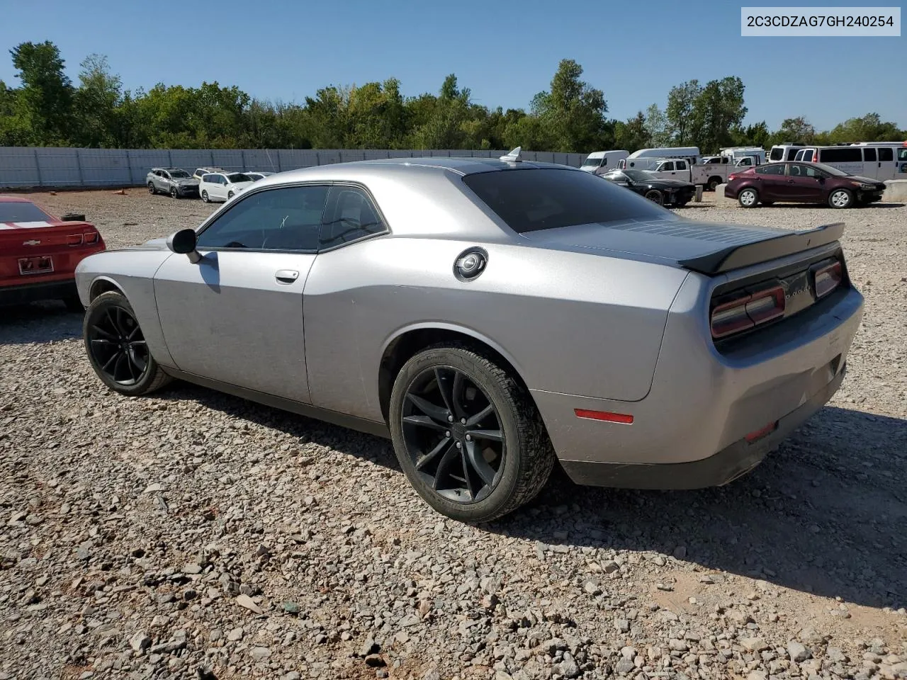 2016 Dodge Challenger Sxt VIN: 2C3CDZAG7GH240254 Lot: 73271144