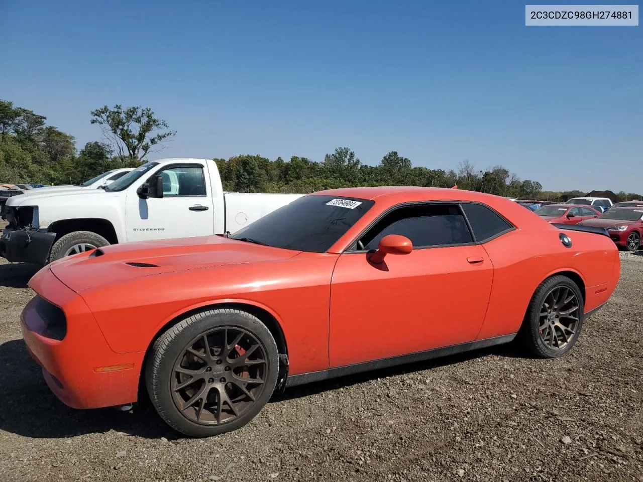 2016 Dodge Challenger Srt Hellcat VIN: 2C3CDZC98GH274881 Lot: 73764904