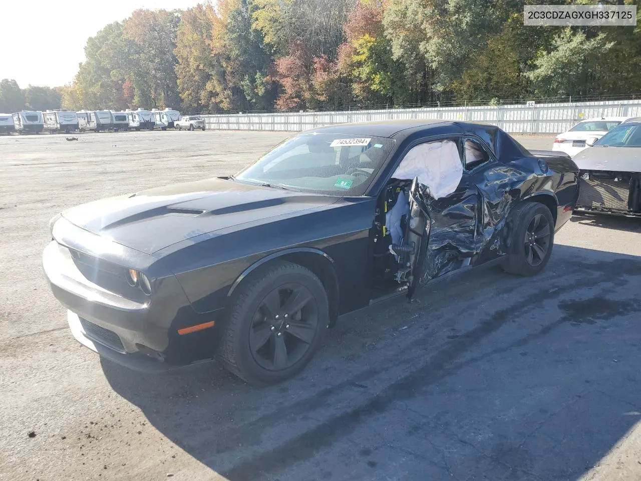 2016 Dodge Challenger Sxt VIN: 2C3CDZAGXGH337125 Lot: 74532394