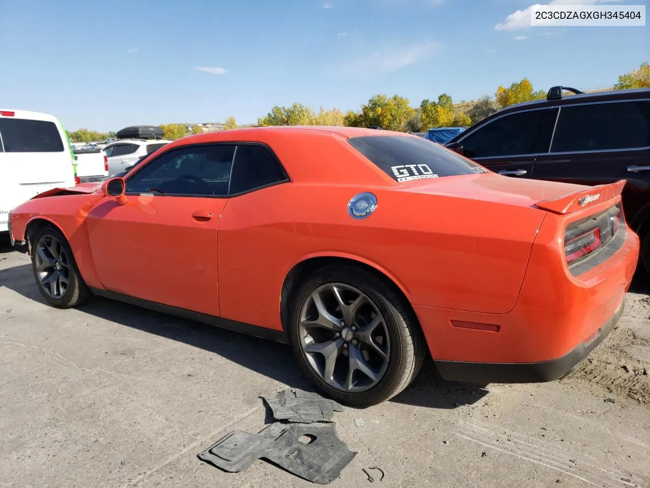 2016 Dodge Challenger Sxt VIN: 2C3CDZAGXGH345404 Lot: 74745574