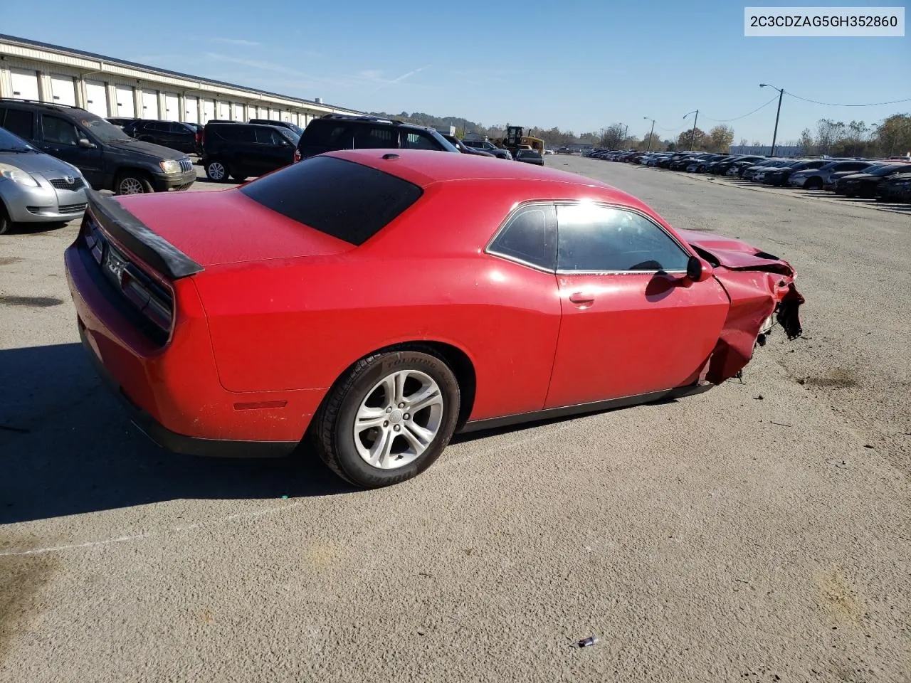 2016 Dodge Challenger Sxt VIN: 2C3CDZAG5GH352860 Lot: 75763394