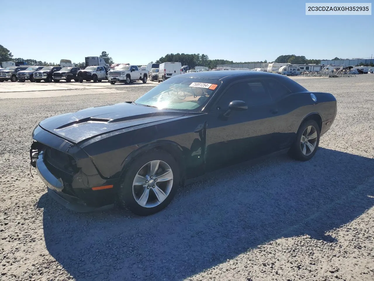 2016 Dodge Challenger Sxt VIN: 2C3CDZAGXGH352935 Lot: 75891254