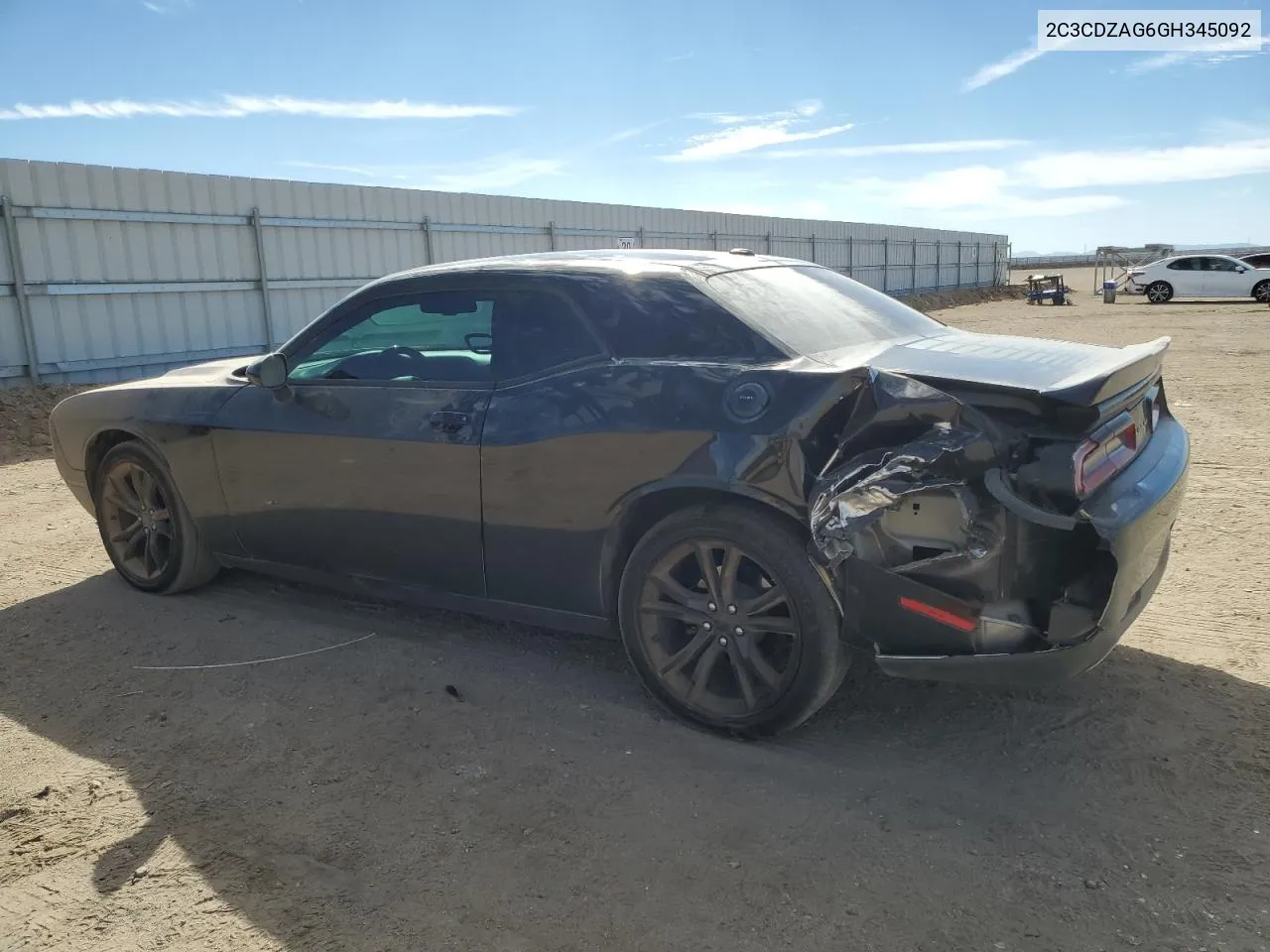 2016 Dodge Challenger Sxt VIN: 2C3CDZAG6GH345092 Lot: 77709654