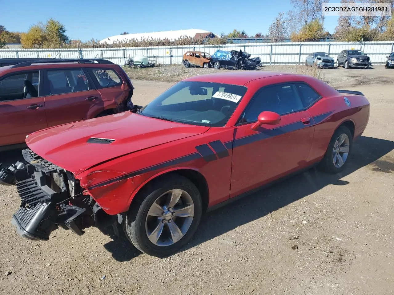 2016 Dodge Challenger Sxt VIN: 2C3CDZAG5GH284981 Lot: 77949924