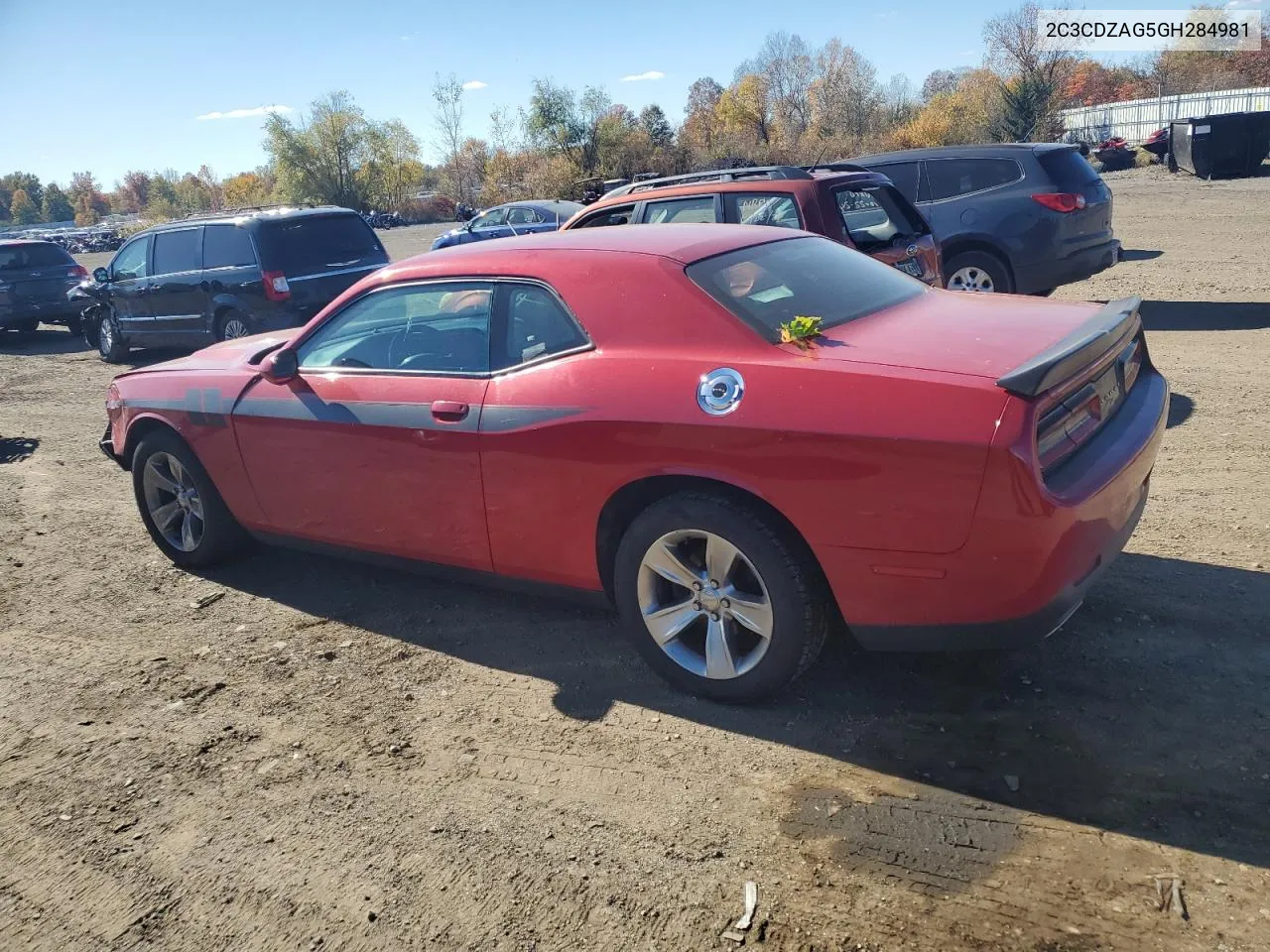 2016 Dodge Challenger Sxt VIN: 2C3CDZAG5GH284981 Lot: 77949924