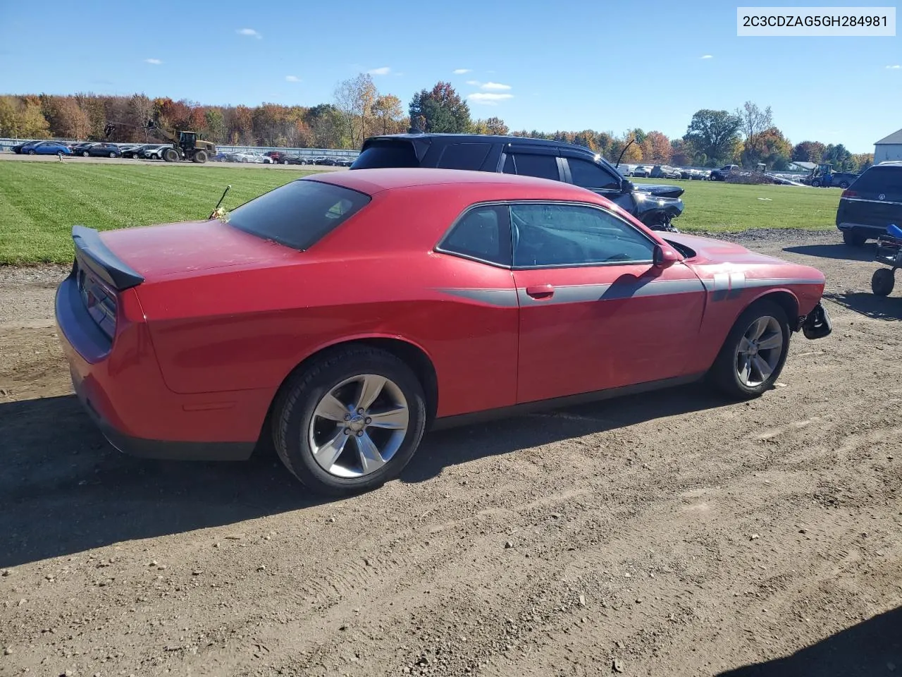 2016 Dodge Challenger Sxt VIN: 2C3CDZAG5GH284981 Lot: 77949924