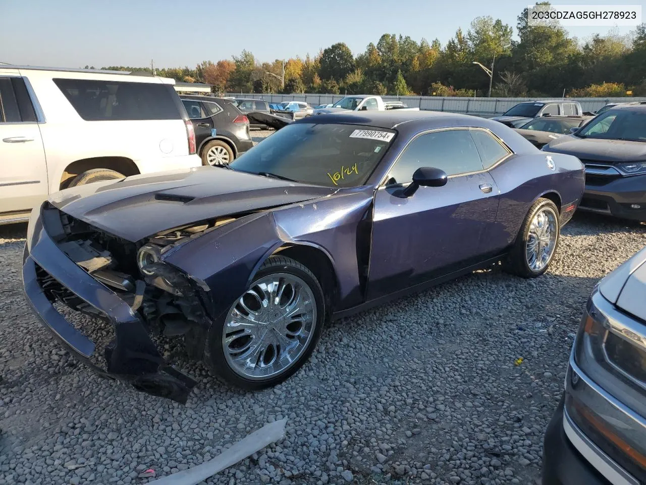 2016 Dodge Challenger Sxt VIN: 2C3CDZAG5GH278923 Lot: 77990754