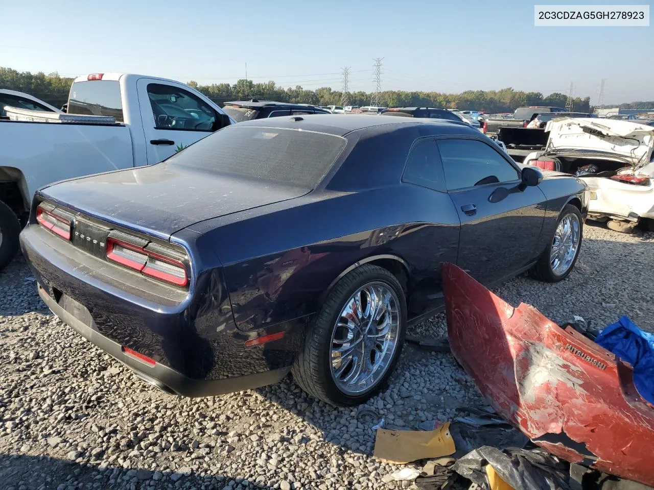 2016 Dodge Challenger Sxt VIN: 2C3CDZAG5GH278923 Lot: 77990754