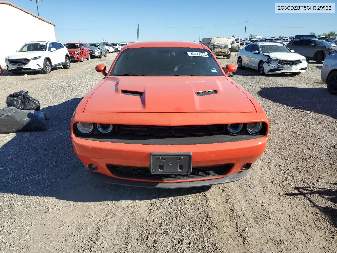 2016 Dodge Challenger R/T VIN: 2C3CDZBT5GH329932 Lot: 80947374