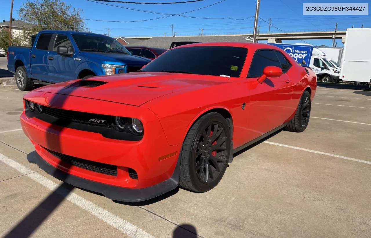 2016 Dodge Challenger Srt Hellcat VIN: 2C3CDZC98GH344427 Lot: 81135284