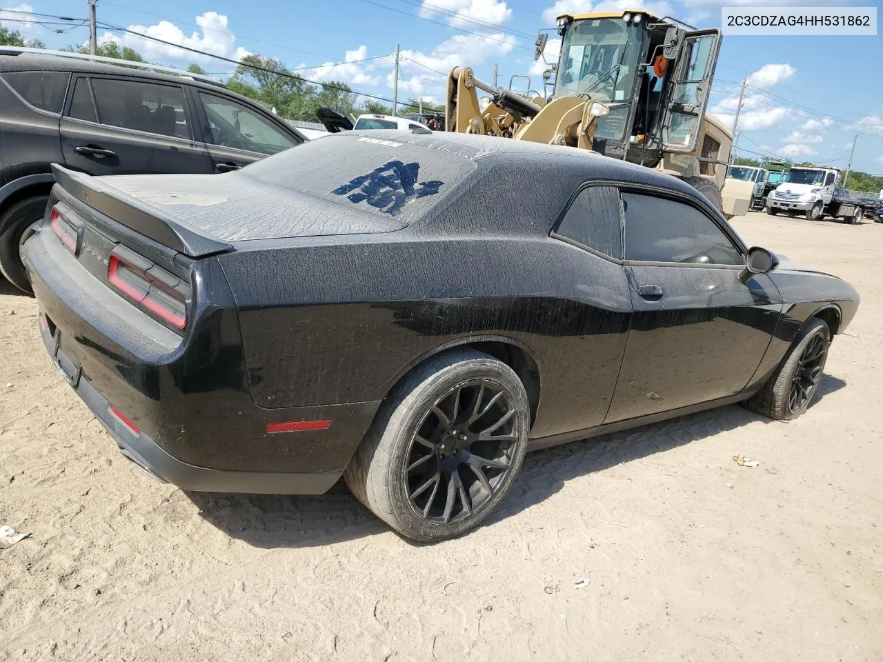 2017 Dodge Challenger Sxt VIN: 2C3CDZAG4HH531862 Lot: 72171154