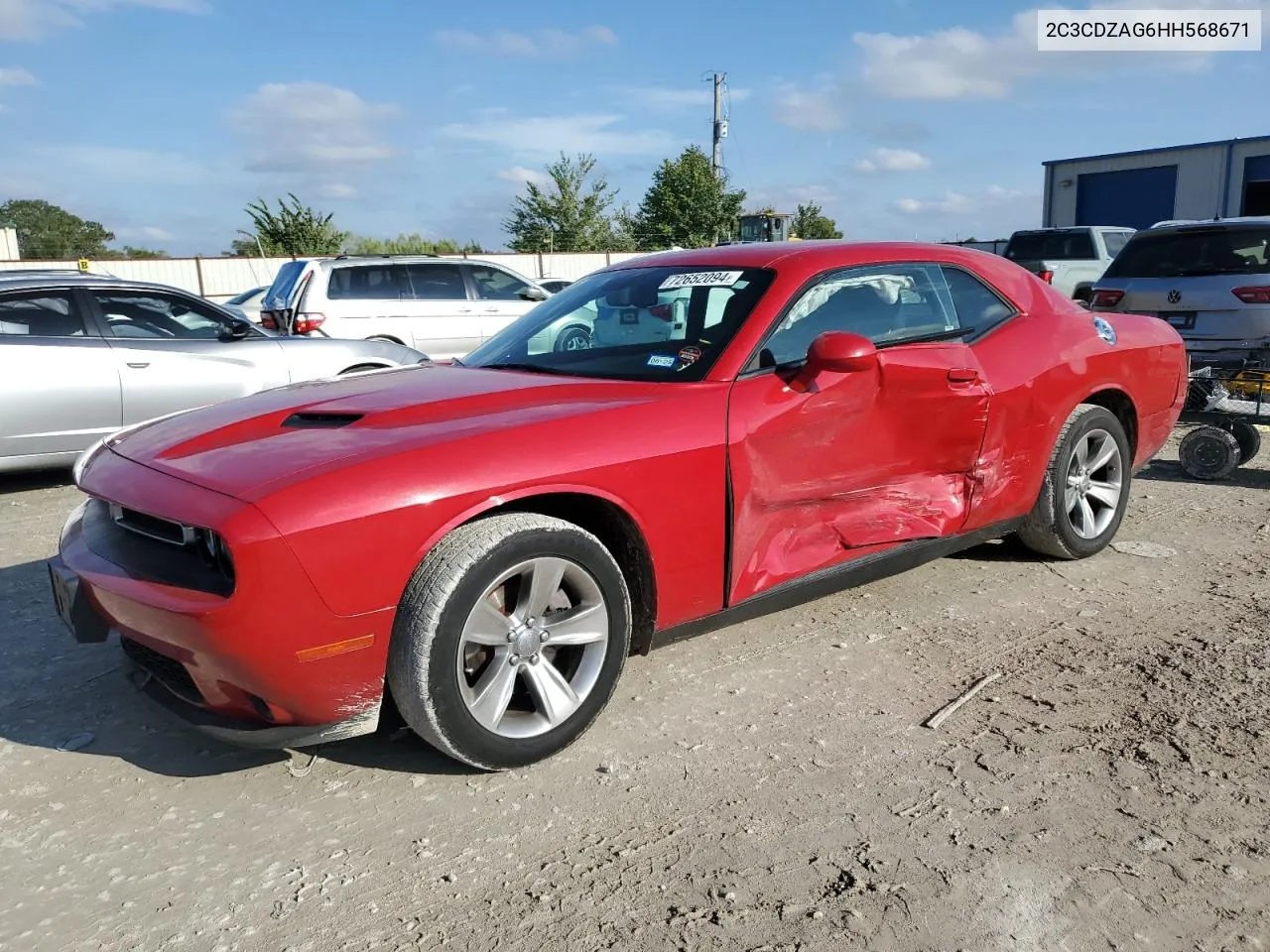 2017 Dodge Challenger Sxt VIN: 2C3CDZAG6HH568671 Lot: 72652094