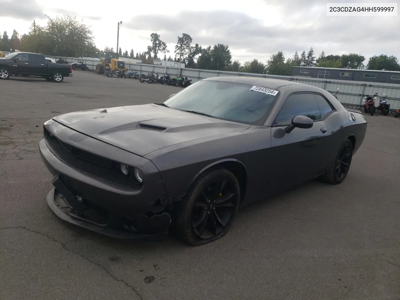 2017 Dodge Challenger Sxt VIN: 2C3CDZAG4HH599997 Lot: 72843254