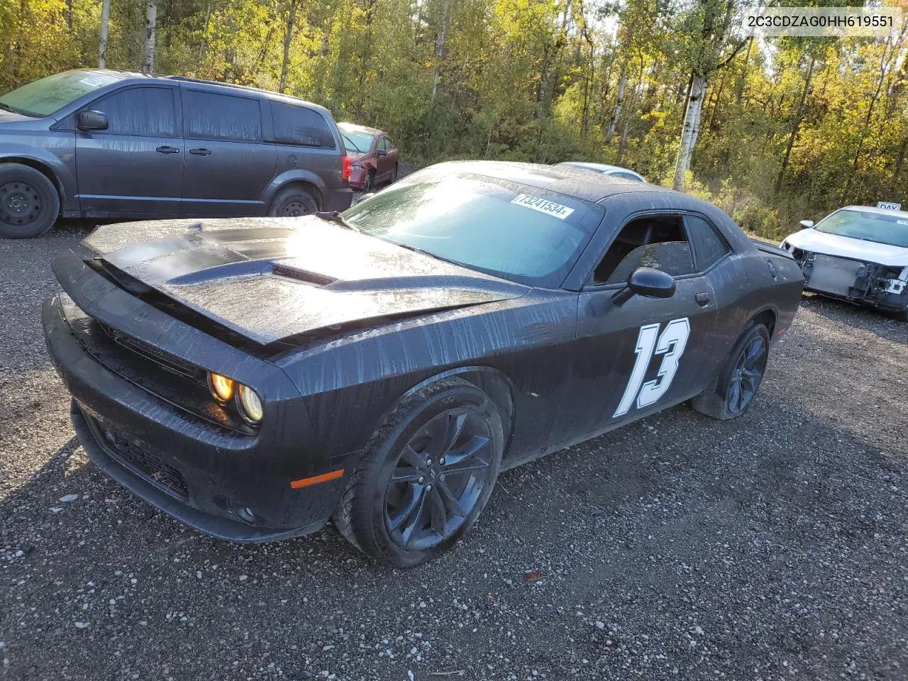 2017 Dodge Challenger Sxt VIN: 2C3CDZAG0HH619551 Lot: 73241534