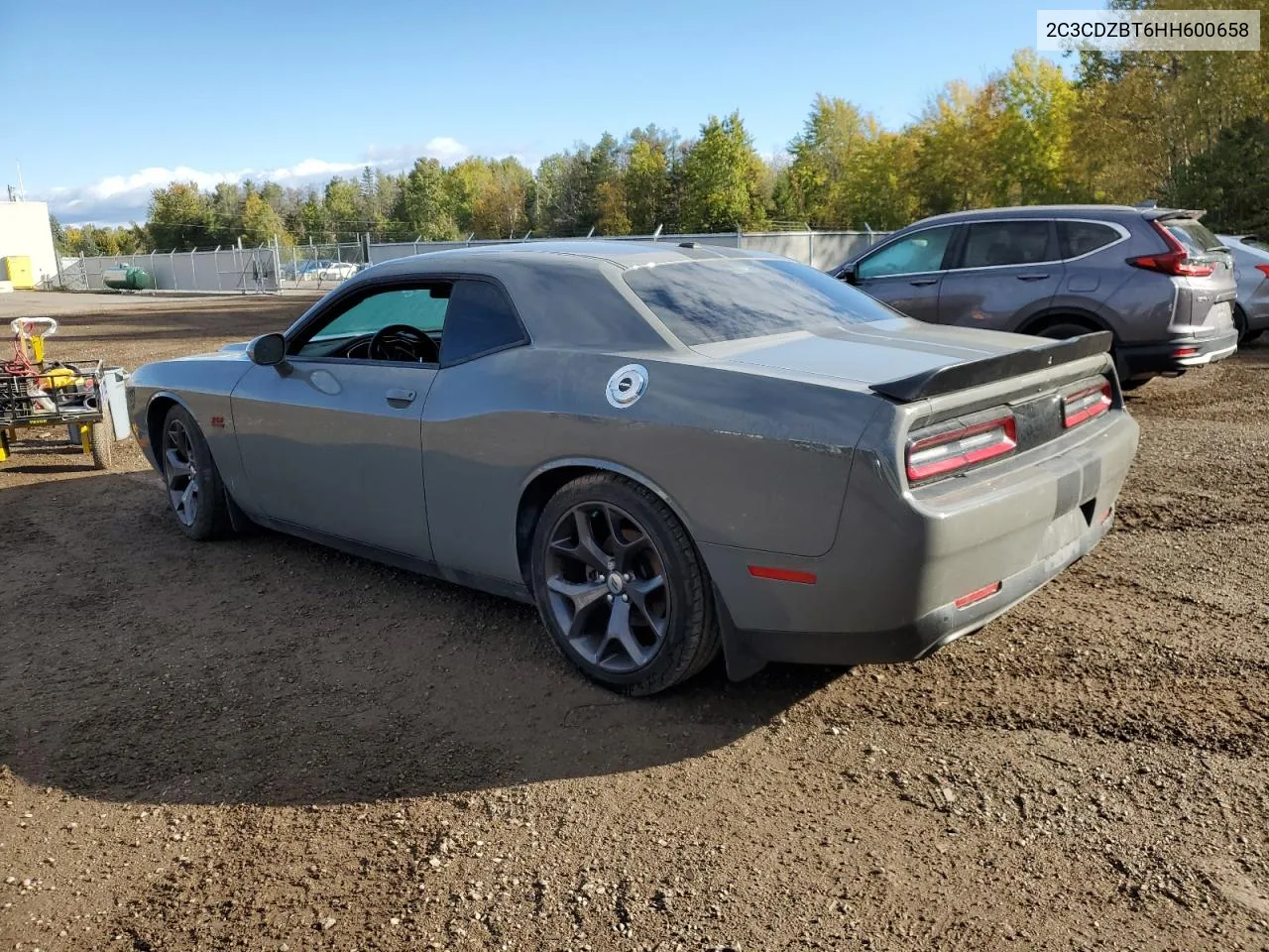 2017 Dodge Challenger R/T VIN: 2C3CDZBT6HH600658 Lot: 75114984