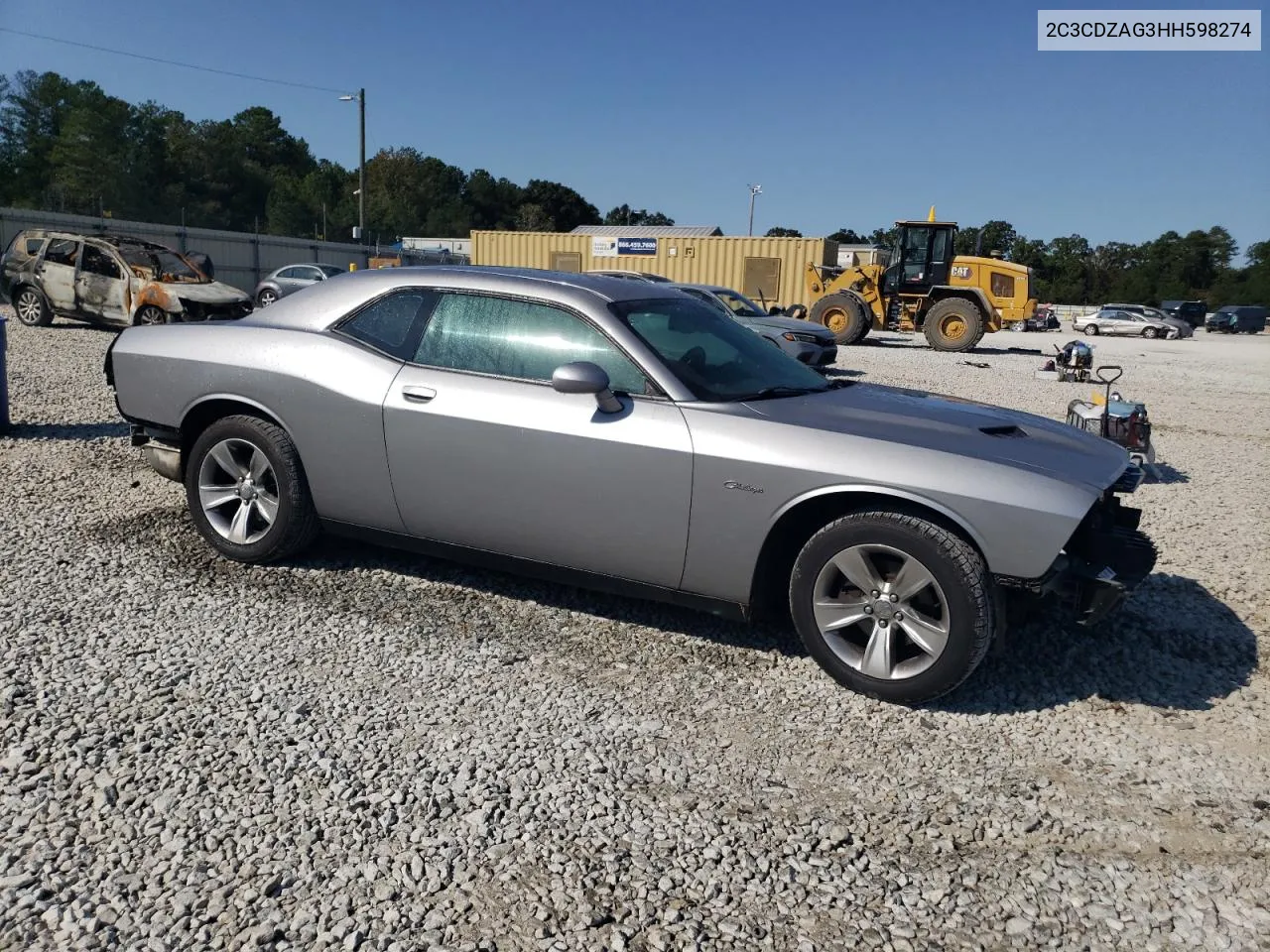 2017 Dodge Challenger Sxt VIN: 2C3CDZAG3HH598274 Lot: 75705444