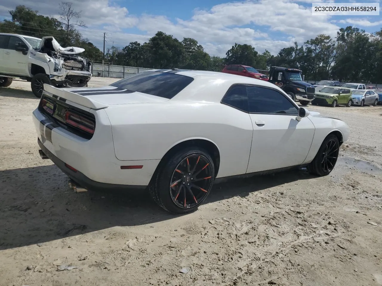 2C3CDZAG3HH658294 2017 Dodge Challenger Sxt