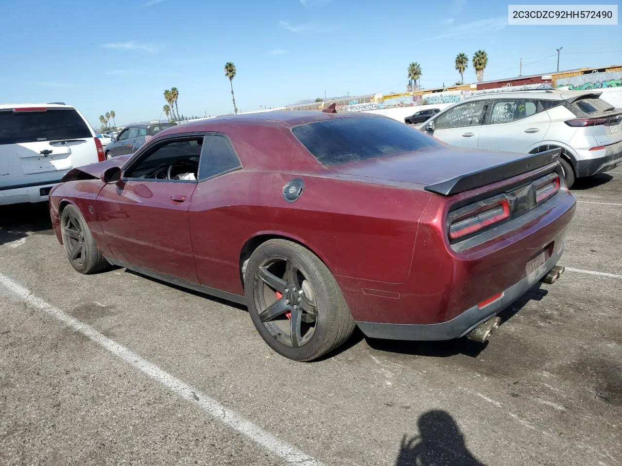 2C3CDZC92HH572490 2017 Dodge Challenger Srt Hellcat