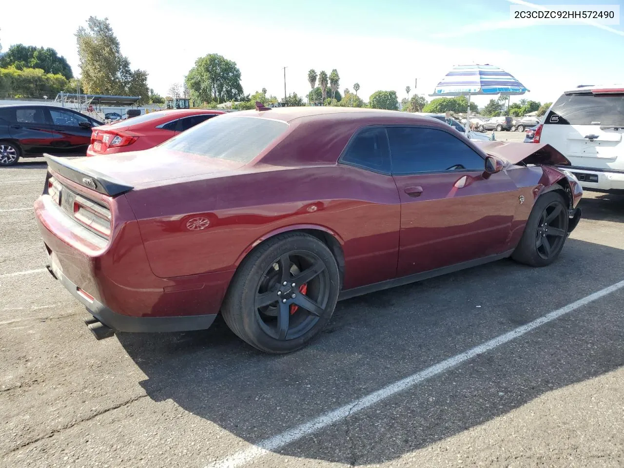 2017 Dodge Challenger Srt Hellcat VIN: 2C3CDZC92HH572490 Lot: 76531384