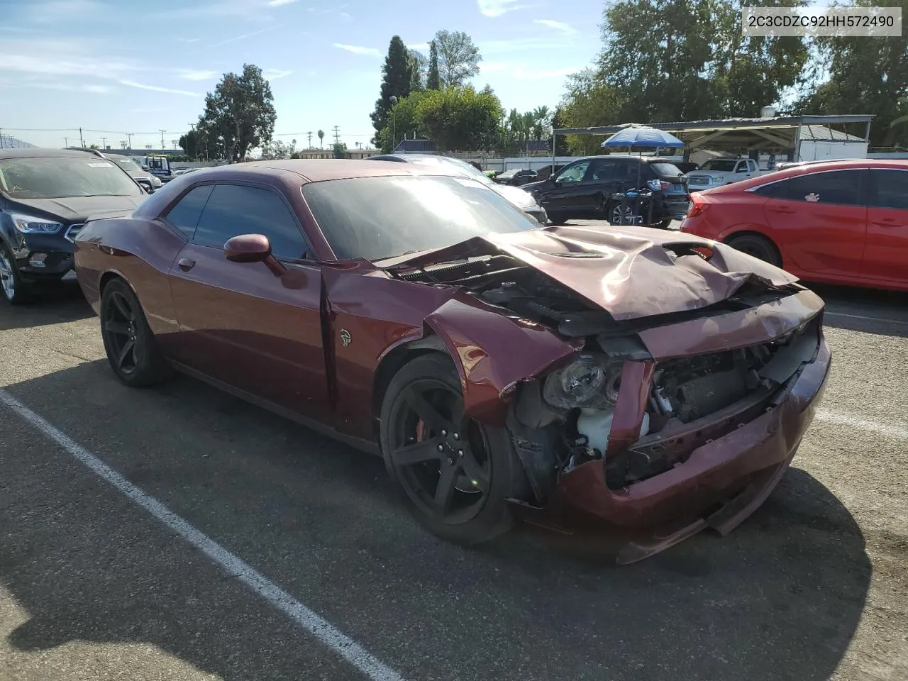 2C3CDZC92HH572490 2017 Dodge Challenger Srt Hellcat