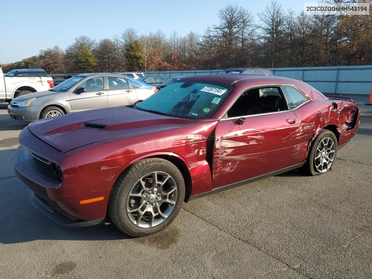 2017 Dodge Challenger Gt VIN: 2C3CDZGG6HH543194 Lot: 77267194