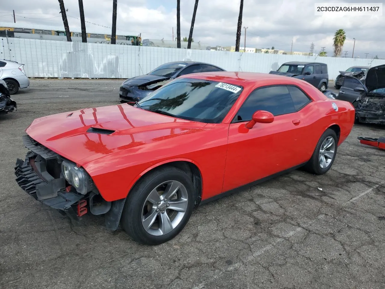 2017 Dodge Challenger Sxt VIN: 2C3CDZAG6HH611437 Lot: 78213444