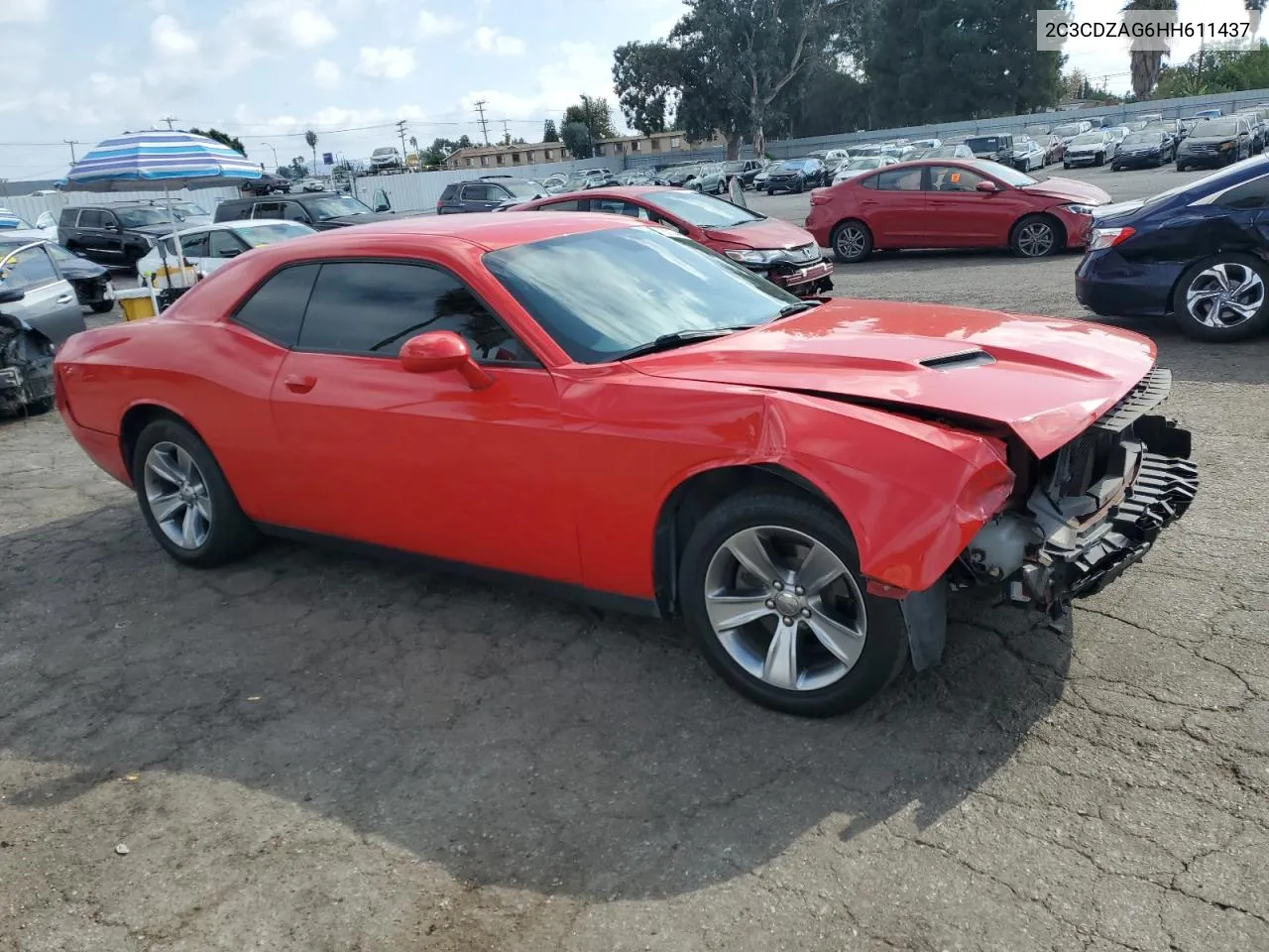 2017 Dodge Challenger Sxt VIN: 2C3CDZAG6HH611437 Lot: 78213444