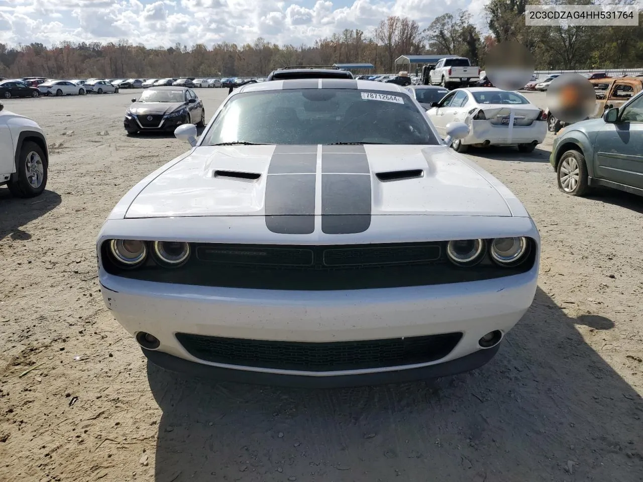 2017 Dodge Challenger Sxt VIN: 2C3CDZAG4HH531764 Lot: 78712644