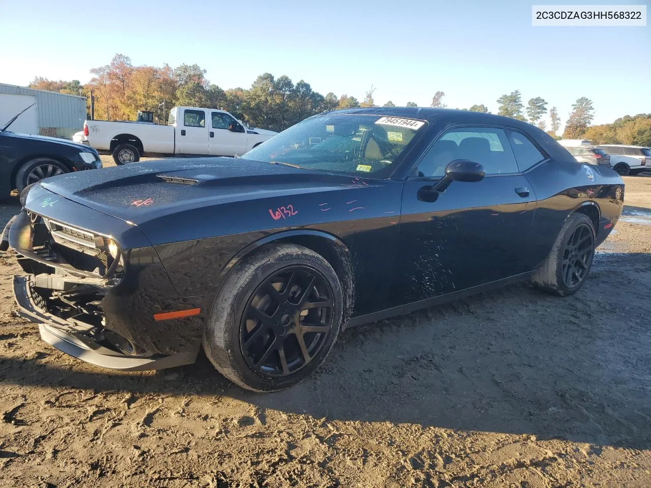 2017 Dodge Challenger Sxt VIN: 2C3CDZAG3HH568322 Lot: 79451944