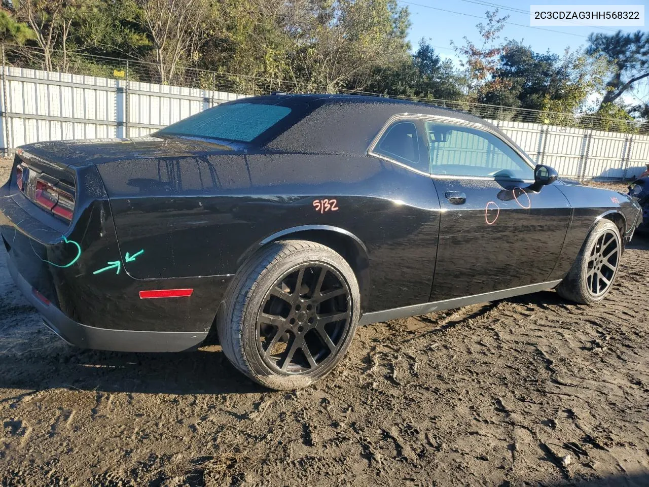 2017 Dodge Challenger Sxt VIN: 2C3CDZAG3HH568322 Lot: 79451944