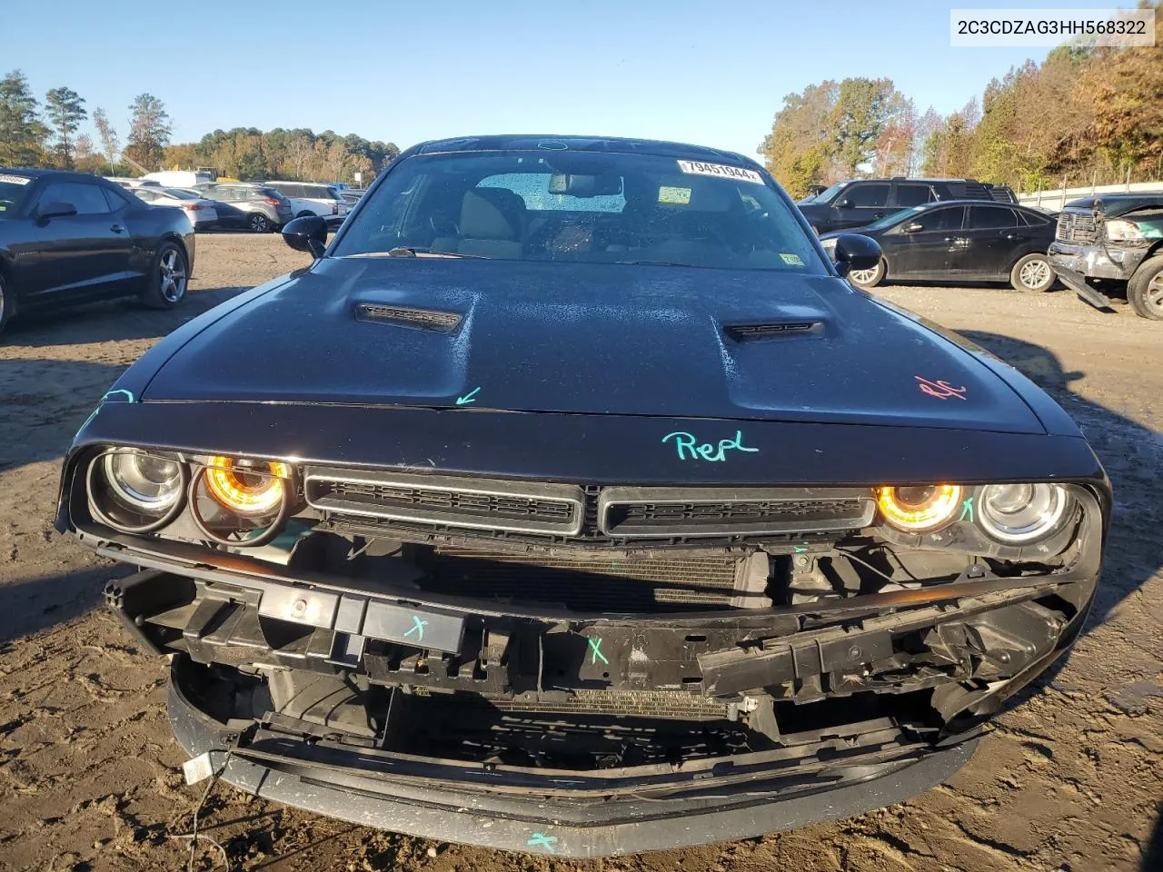 2017 Dodge Challenger Sxt VIN: 2C3CDZAG3HH568322 Lot: 79451944