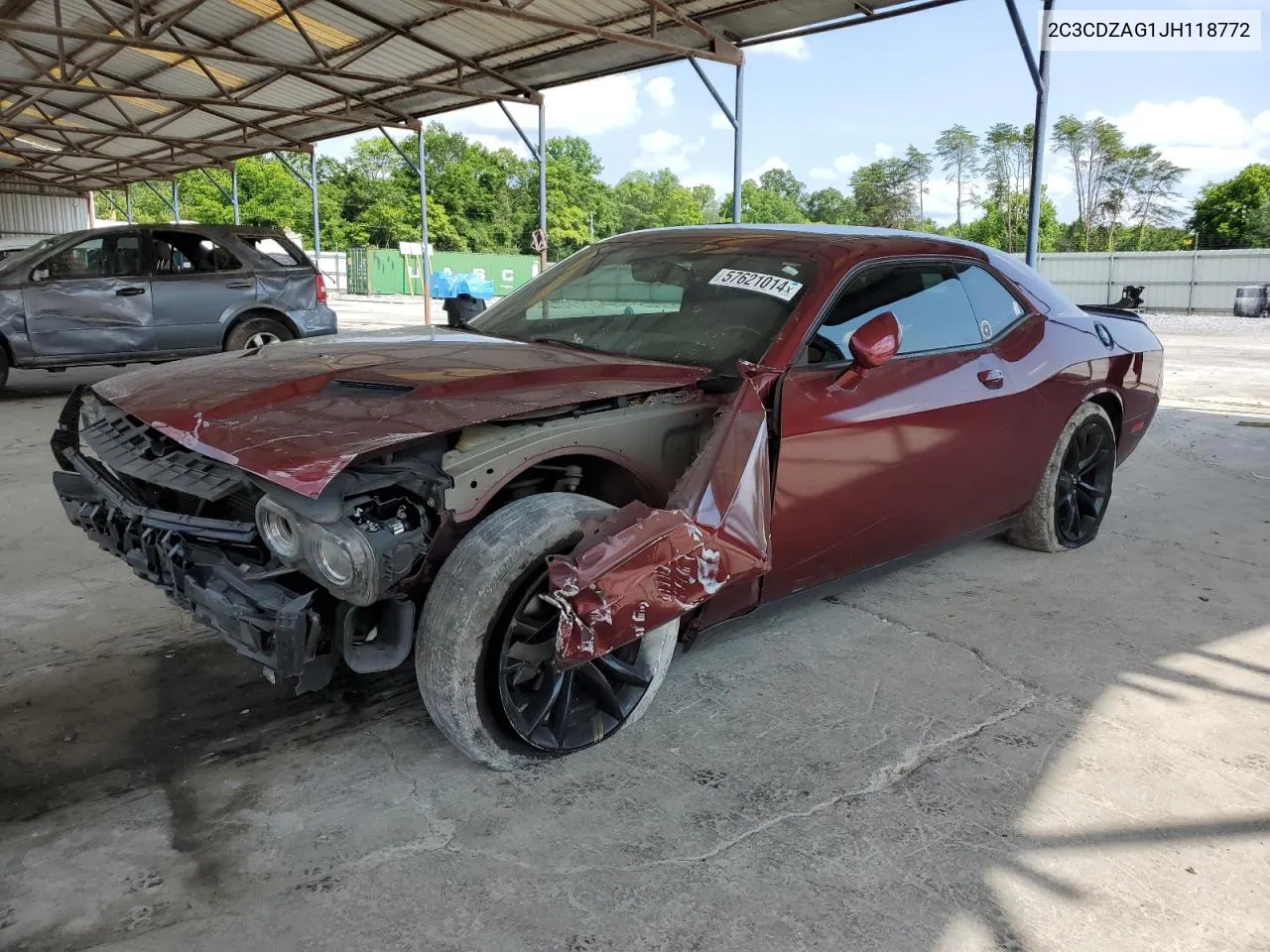 2018 Dodge Challenger Sxt VIN: 2C3CDZAG1JH118772 Lot: 57621014