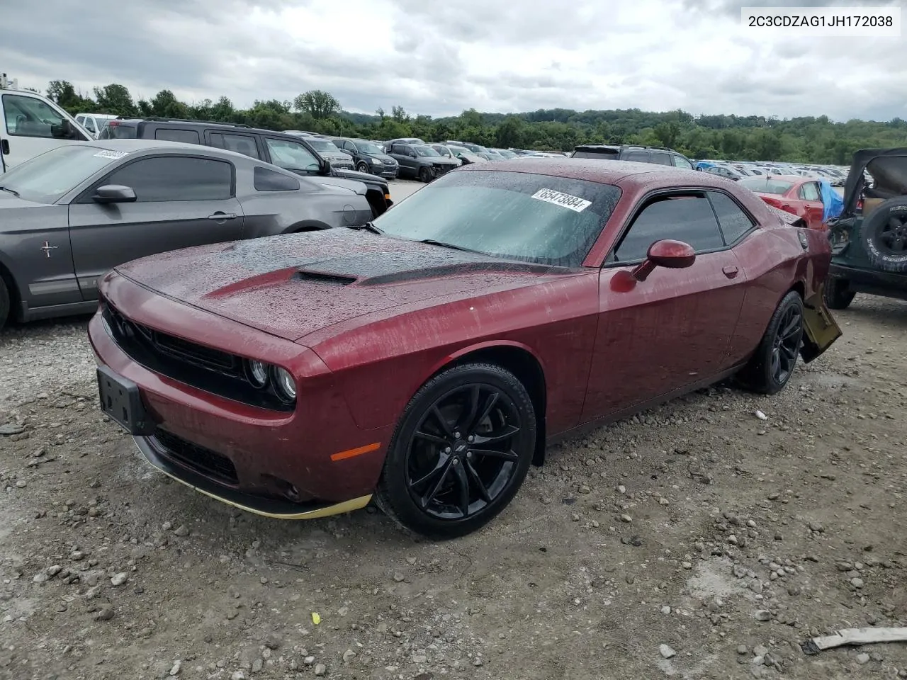 2C3CDZAG1JH172038 2018 Dodge Challenger Sxt