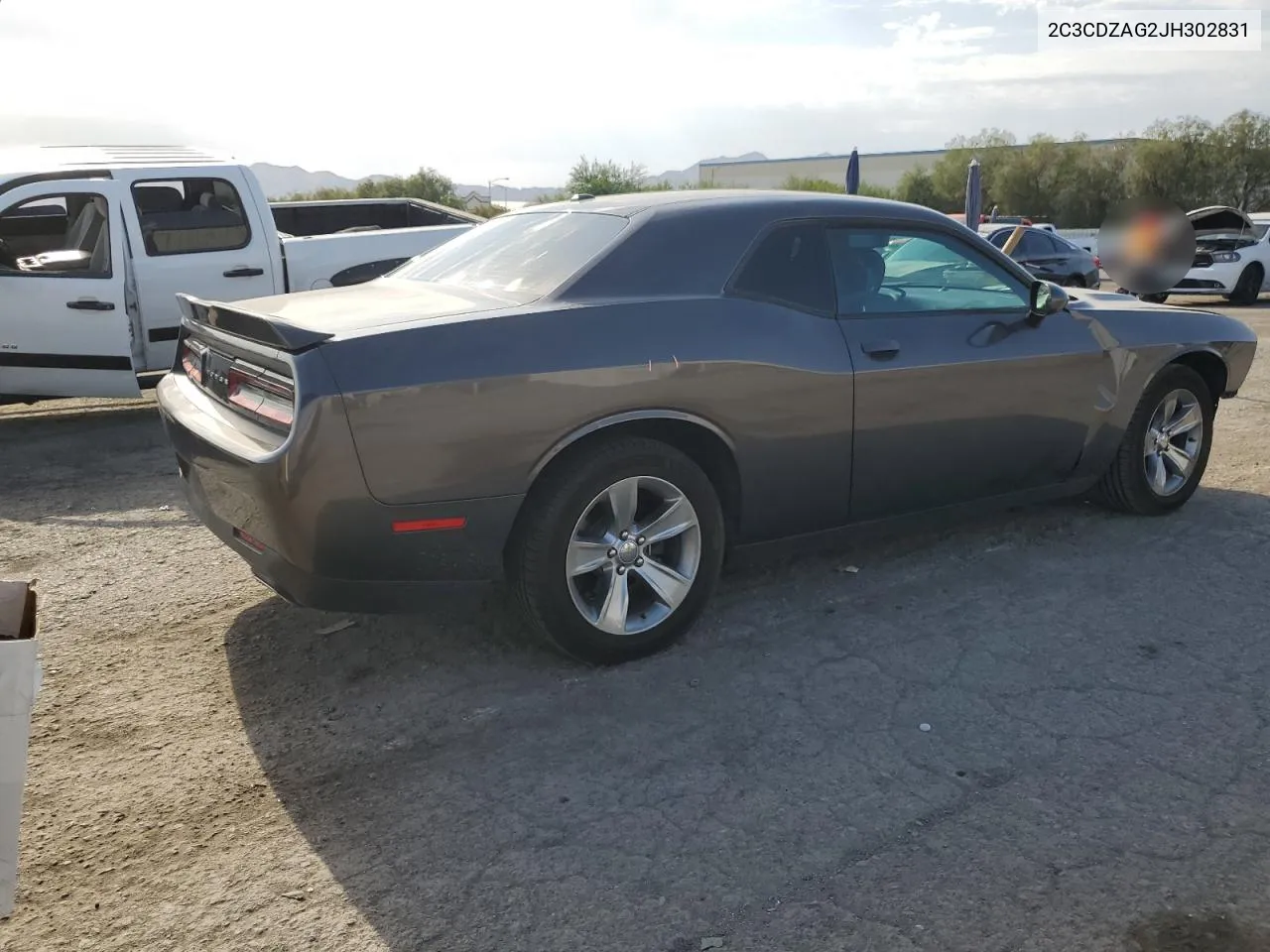 2018 Dodge Challenger Sxt VIN: 2C3CDZAG2JH302831 Lot: 65645004