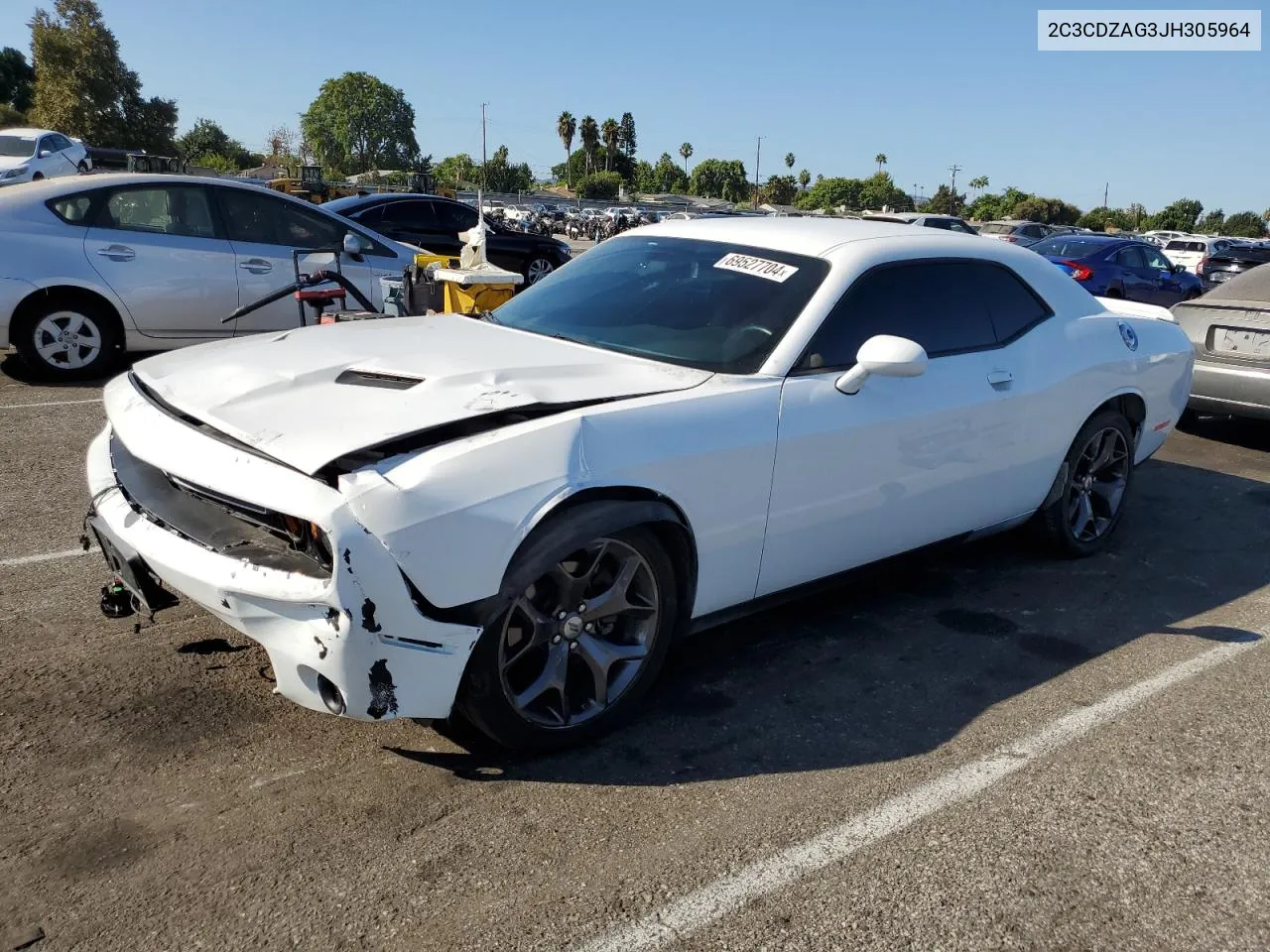 2C3CDZAG3JH305964 2018 Dodge Challenger Sxt