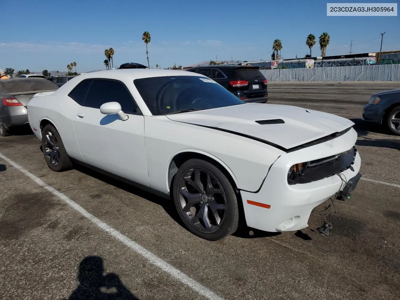 2C3CDZAG3JH305964 2018 Dodge Challenger Sxt