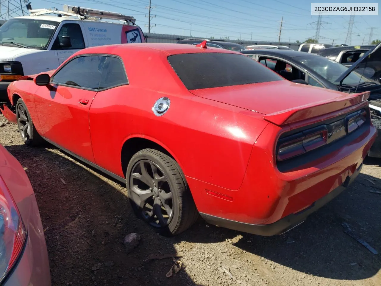 2C3CDZAG6JH322158 2018 Dodge Challenger Sxt