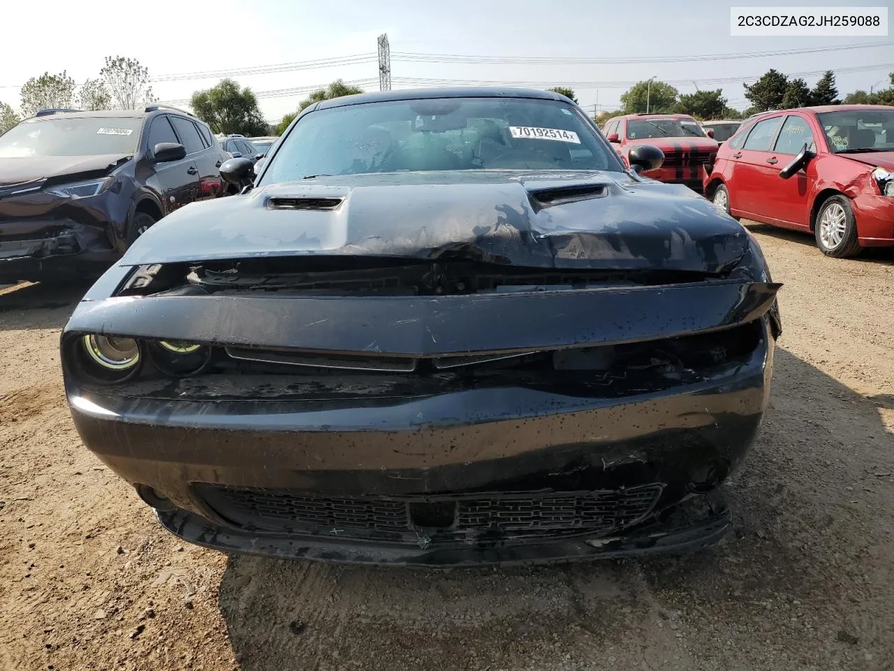 2018 Dodge Challenger Sxt VIN: 2C3CDZAG2JH259088 Lot: 70192514